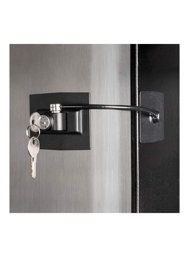 2-Piece Fridge Freezer Door Lock With 4 Keys Black - Image 3